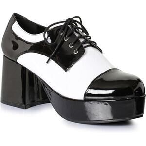 Ellie 1031 Men's 10/11 Freddy 1970s Platform Disco Costume Shoes 3" Heel Black